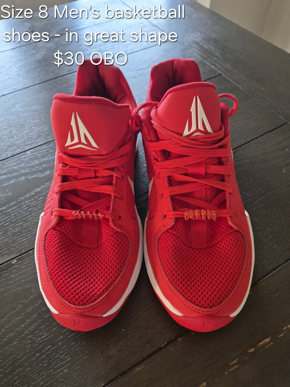 Nike Red Men's Athletic Basketball Shoes